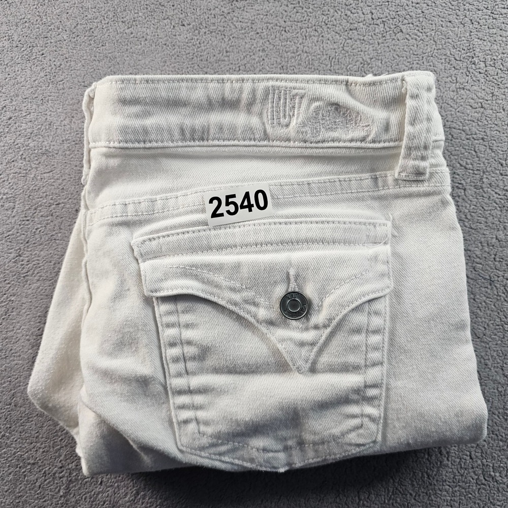 Kut from the Kloth Boyfriend‎ Jeans Women's 14 White Denim Stretch Bardot Skinny - Picture 14 of 15